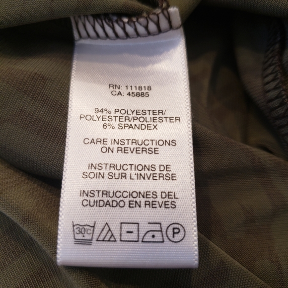 Michael Kors Sleeveless Blouse Brown Army Green - Picture 8 of 8